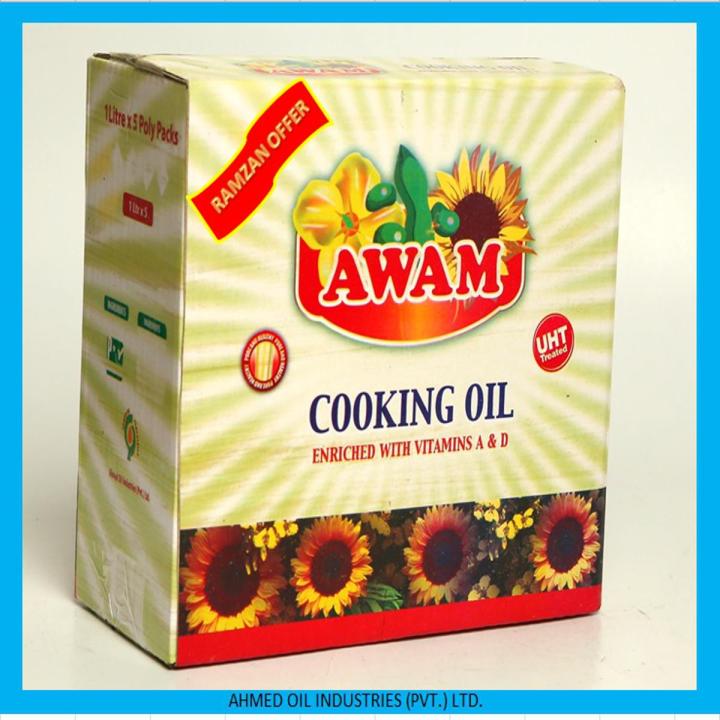 Awam Cooking Oil 1 Ltr X 5 Pouches