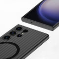 Corrugated Ice Mist for Samsung S23 Ultra Phone Case Magnetic S23 Ice Mist Frosted Advanced Sense PC Protective Sleeve. 