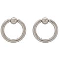 1 pair Stainless Steel Captive Bead Ear Rings Hoop BCR Studs Piercing Jewelry Steel color. 