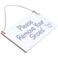 OUMERY Please Remove Your Shoes! Thank You! Take Your Shoes Sign & Bathroom - Wooden Home Decor Door Sign / Plaque. 