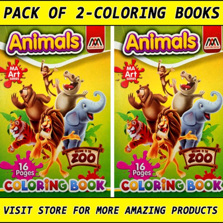Animals - Coloring Books for Kids Pictures Coloring Books for Kids Best Color Activity Book – Coloring Book - Pack of 2 (16 Pictures)