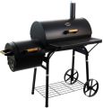 Large Barbecue Smoker Grill Oil Drum Charcoal BBQ Grill with Smokestack with Wheels and Thermometer. 