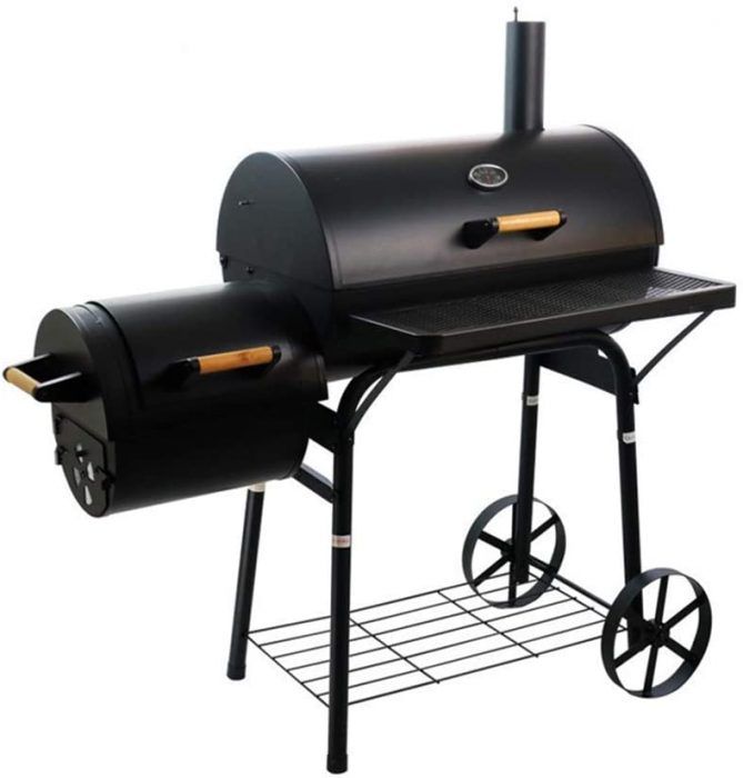 Large%20Barbecue%20Smoker%20Grill%20Oil%20Drum%20Charcoal%20BBQ%20Grill%20with%20Smokestack%20with%20Wheels%20and%20Thermometer%20-%20Image%203