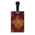 Chinese Dragon Luggage Tags Custom Japanese Oriental Mythical Baggage Tags Privacy Cover ID Label. 