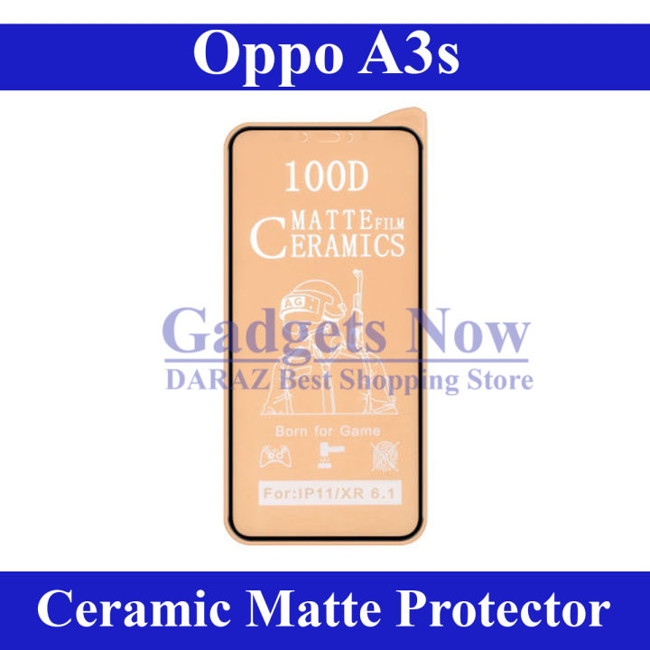 Oppo A3s Ceramic matte unbreakable antishock hybrid film 9D/11D/21D temper Fiber sheet glass for Oppo A3s