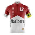 FULL ZIP Marlboro Red and White Short Sleeve Cycling Jersey Top Sports Wear Race Cut Mountain Bike Jersey. 