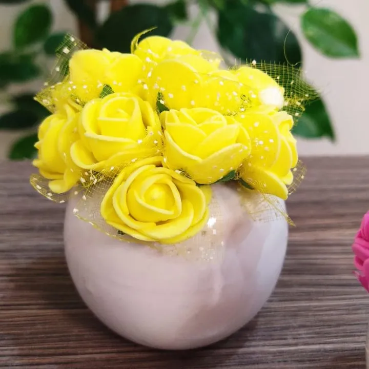 Small%20Ceramic%20Flower%20Vase,%20Decorative%20Round%20Vase,%20Plant%20Pot,%20Lifelike%20Mini%20Artificial%20Flowers%20with%20White%20Ceramic%20Pot%20for%20Home%20Decor%20-%20Image%203