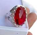 Anari yaqoot Turkish Stylish Stone Ring Turkish Design Rings For Men and Boys Fashion Stylish New Design Rings Stainless Steel /Anari Yaqoot stone /anari yaqoot gemstone/red stone.. 