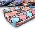 Women Elephant Print Kiss Lock Small Coin Purse Clutch Handbag. 