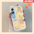 JIUMOO For OPPO A17 A17K Case Fashion Sunny Flower Little Monster Camera Lens Soft Clear Phone Cases Creative Shockproof Transparent Shell Silicone Protective Cover. 