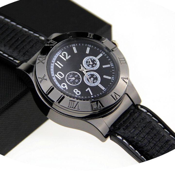 Watch Charging Lighter Windproof Creative USB Electronic Cigarette Lighter Metal Men's Watch