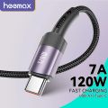 HEEMAX 120W USB C Cable Type C Fast Charging Wire For Huawei P60 P50 P40 Pro Xiaomi OPPO Realme POCO Samsung 7A USB C Data Cord. 