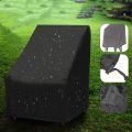 Waterproof Chair Cover Outdoor High Back Patio Stacking Furniture Protection - Black. 