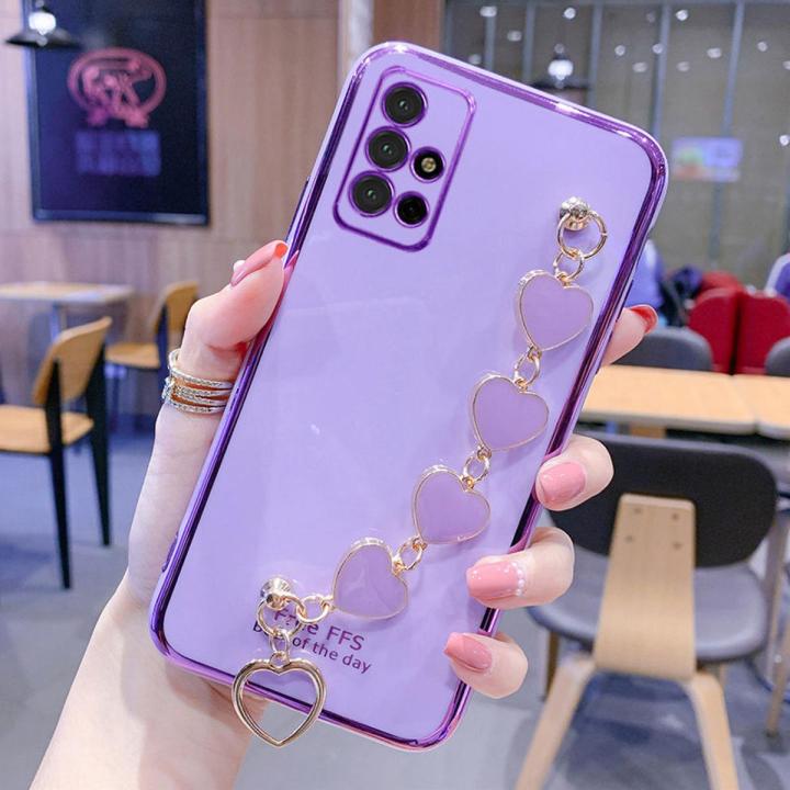For Samsung Galaxy A51 Back Cover Love Heart Bracelet Luxury