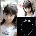 Silver Crown Headband Girls Women Rhinestone Wedding Hair Jewelry. 