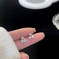 Anting Stud Korean Silver Crystal Earrings Shining Fashion Women Heart Bow Earrings Jewelry Gift Encounter. 