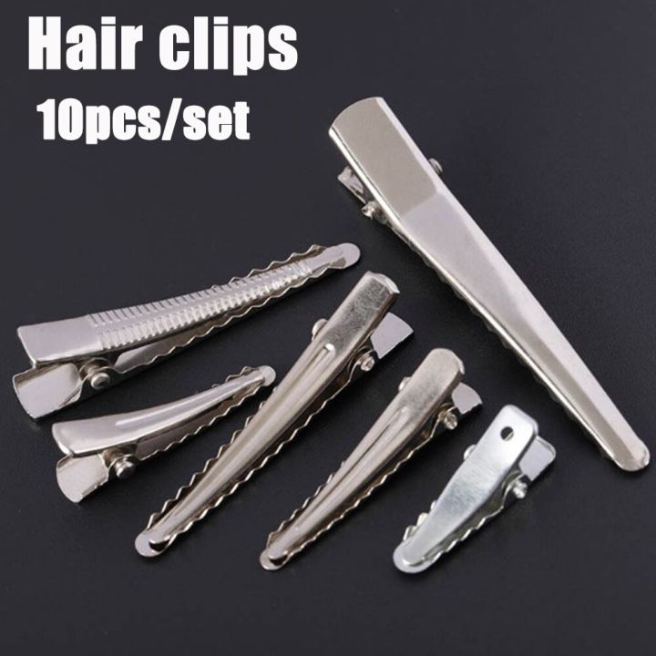 【Hengli jewelry story】10pcs 25/30/35/45/50/60mm Clips Single Prong Alligator Hairpin With Teeth Setting Jewelry Making Base For Clips