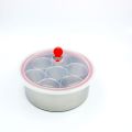 Kitchen Household Masala Box Organizer High-Quality Stainless Steel Spice Box Masala Dabba 7 Deep Katori With Box And Silicon Lids 25 Cm.. 