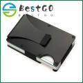 Slim Carbon Fiber Credit Card Holder RFID Non-scan Metal Wallet Money Clip Purse - intl. 
