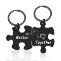 Couple Puzzle Piece Keychain Better Together Set Gifts for Boyfriend Girlfriend Long Distance Relationship Valentine's Day Gifts. 