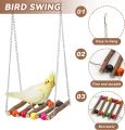 UK Bird Toys 3 Pcs set of Bird Perches Natural Wood Parrot Perches and ladder toy for Parakeet Cage Accessories Parakeet Toys for Parrots, Parakeets Cockatiels, Conures, Macaws, Love Birds, Finches. 