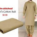 Men Soft Cotton Men Suit light Brown (Unstitched). 