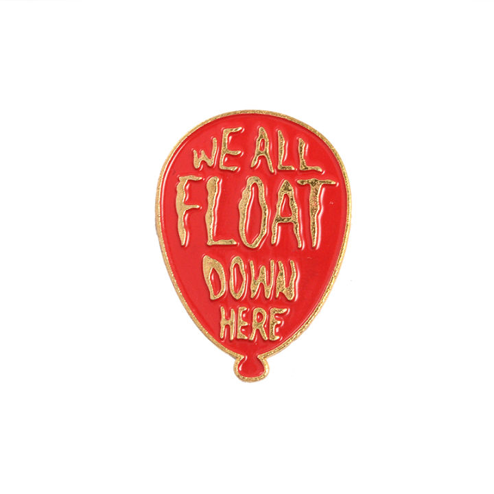 【GIGAJEWE mall】We all float down here ! IT Movie jewelry Halloween Clown Paper Boat Enamel pin Badge Brooch Lapel pins