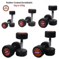 Rubber Coated Dumbbell – Anti-Slip Chrome Knurled Handle Cast Iron Weight for Home Gym & Strength Training | 1kg to 15kg | Floor-Friendly Rubber Finish | Men & Women (Single / Pair). 