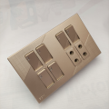 6 Switches+2 Sockets Electric China Fitting Sheet China Switch Board- ECM Metal Series. 