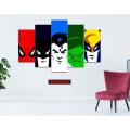 Super Heroes  5 Piece HD Wall Frame. 