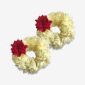 Artificial Gajra Flower kangan for Wedding Jewellery Reuseable White with Red Flower. 
