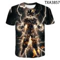 Animation dragon ball 3D printed casual sports youth round neck breathable short sleeve T-shirt. 
