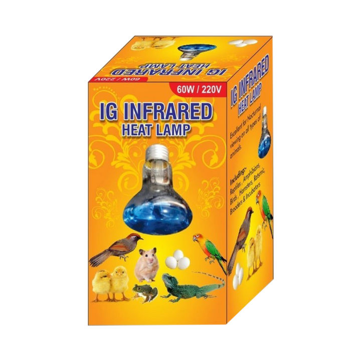 IG infrared Heat Lamp 60w/220v for Birds Incubators and Brooder