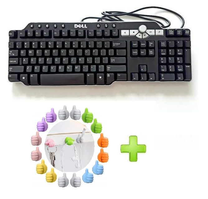D-e-l-l Business Multimedia Keyboard Soft Keys Fashionable Design or home and office use with Thumb Holder