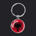 Esspoc Albania Flag Key Chain Fashion Glass Dome Keychains Keyrings Patriot Souvenir Gifts Albanian Flags Jewelry Accessory. 