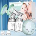 Sioenl Double Electric Breast Pumps Portable - Electric Breastfeeding Pumps 3 Modes 9 Levels LCD Display Rechargeable Breast Milk Pump, BPA Free, Green （24mm Flange) Green. 
