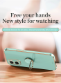 Maitus for OPPO A96 4G Back Cover with Finger Ring Holder Luxury 6D Plating Square Bumper Shiny Bling Case Camera Lens Protection Soft Silicone Phone Cover. 