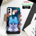 Infinix Hot 12 Play Pouch Cover - Cat  Soft Cover Case. 