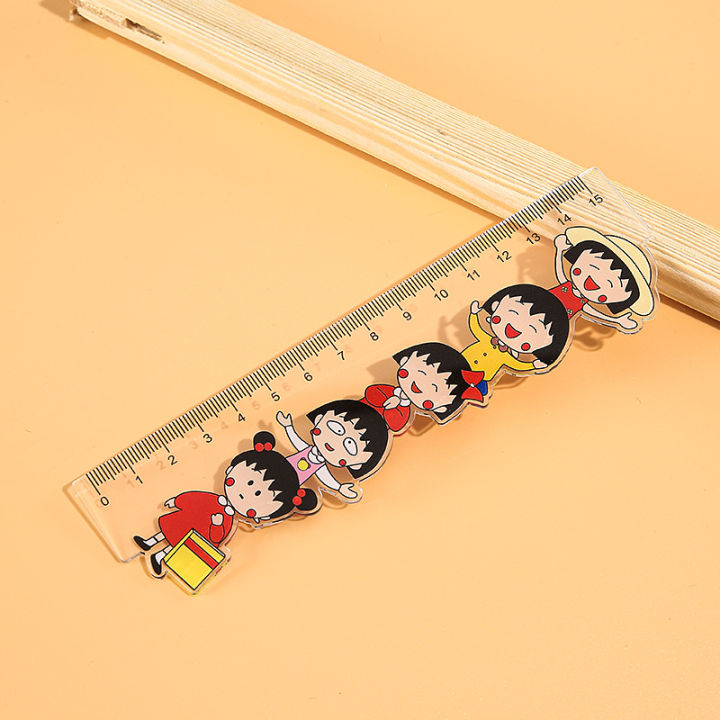 Cherry Measuring Ruler Cherry balls cartoon ruler acrylic primary school student ruler office ...
