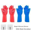 Silicone Gloves with Wash Scrubber,Latex free,household cleaning gloves. 