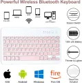 Fire HD 10/HD 10 Plus Tablet 2021 (11th Generation) 10.1 inch, Slim Folding Stand Cover with Wireless Bluetooth Keyboard, Fire Tablet Keyboard Case Pink. 