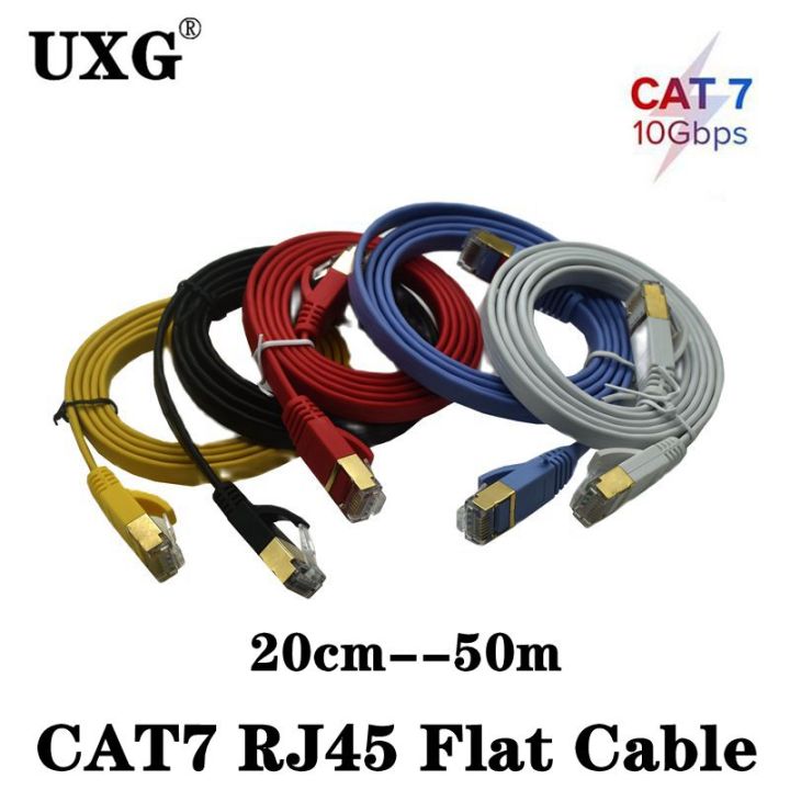 MutecPower 10 M CAT7 Ethernet Network Cable RJ45 - Outdoor Application, Waterproof, SSTP - 600 MHz - Black 10 M With Ties And Clips