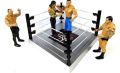 4 WWE Fighters Action Figure Combo,Rock,Batista,Rey Mysterio, and Brock Lesnar with States and Chairs. 