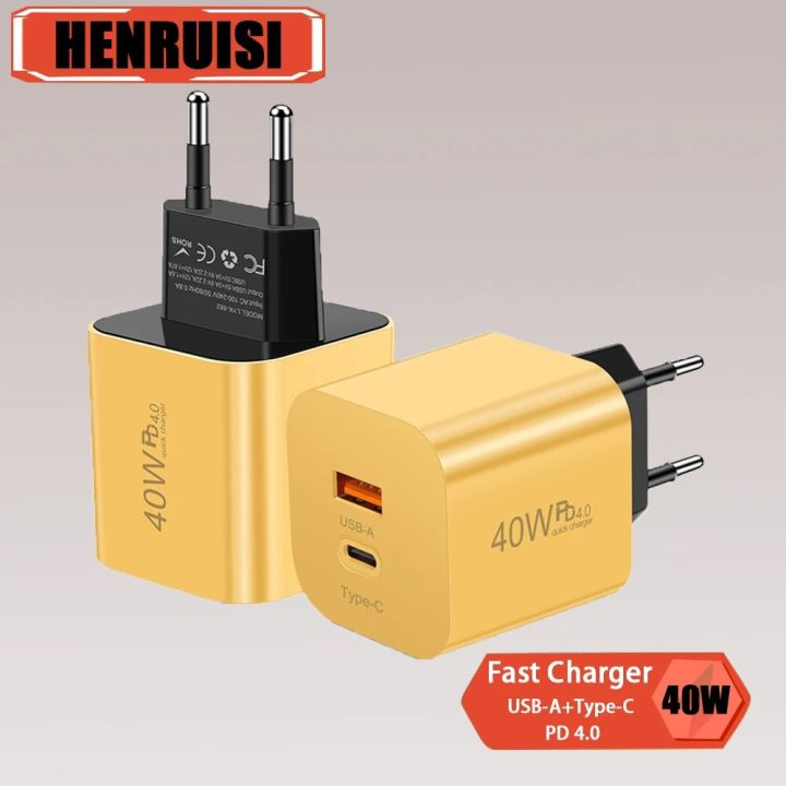 40W USB C Charger Quick Charge 3.0 PD4.0 Type C Fast Charging Wall Charger For iPhone Xiaomi Samsung Phone Adapter EU/US/UK Plug