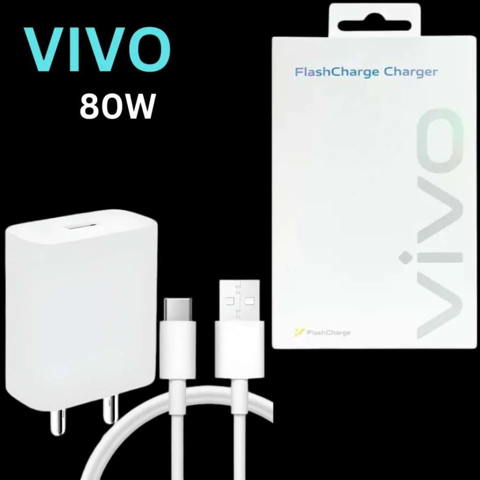 ⚡ Original Vivo 33W/44W/66W/80W Flash Charger – Dual Engine