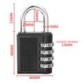 80*43*14mm Heavy Duty 4 Dial Digit Combination Lock Weatherproof Security Padlock Outdoor Gym Safely Code Lock Black . 