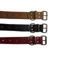 New Dog Collars Original Leather Pet Belt For Puppy Adjustable Solid Leather Colors With Stainless Swage Buckles. 