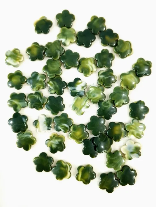 40%20grams%20Green%20Marble%20Textured%20Flower%20Acrylic%20Plastic%20Beads,%2014mm,%20for%20Jewelry%20Making%20and%20DIY%20Crafts%20-%20Image%204