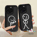 White Matchstick Men Case Compatible For IPhone 15 14 11 12 13 Pro Max 7Plus XR 6s 15 8 6 7 Plus X XS Max SE 2020 Couples Angel Eyes Cover. 