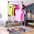 Double Pole Telescopic Portable Cloth Rack/Cloth Drying Stand Stainless Steel Floor Cloth Dryer Stand. 